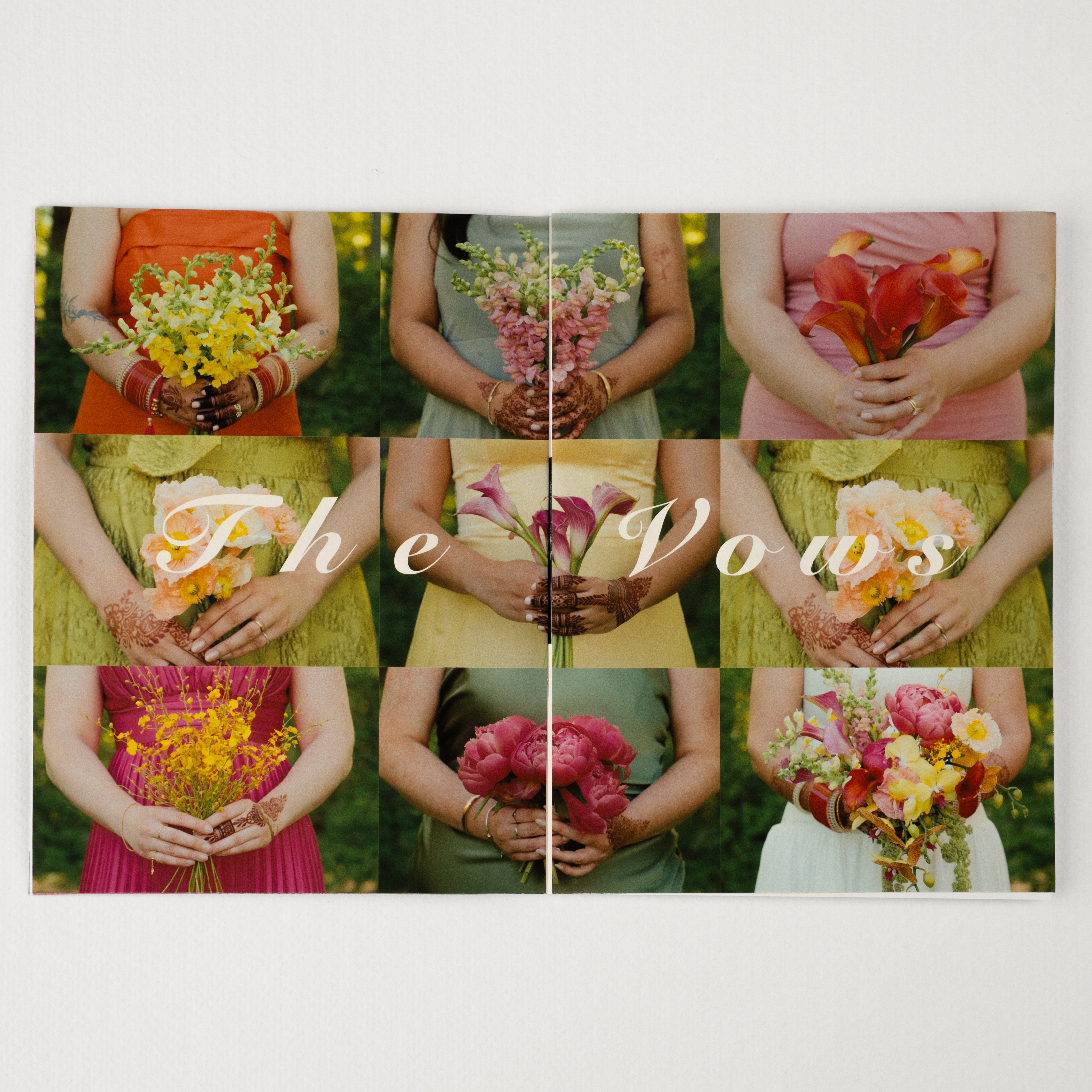 Booklet spread titled The Vows